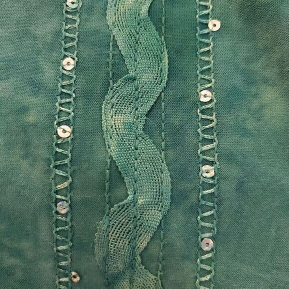 Shannon Ford New York Shirt Tunic Blouse Pullover Tie Dye Embroidered Sequins 2X - Picture 2 of 11